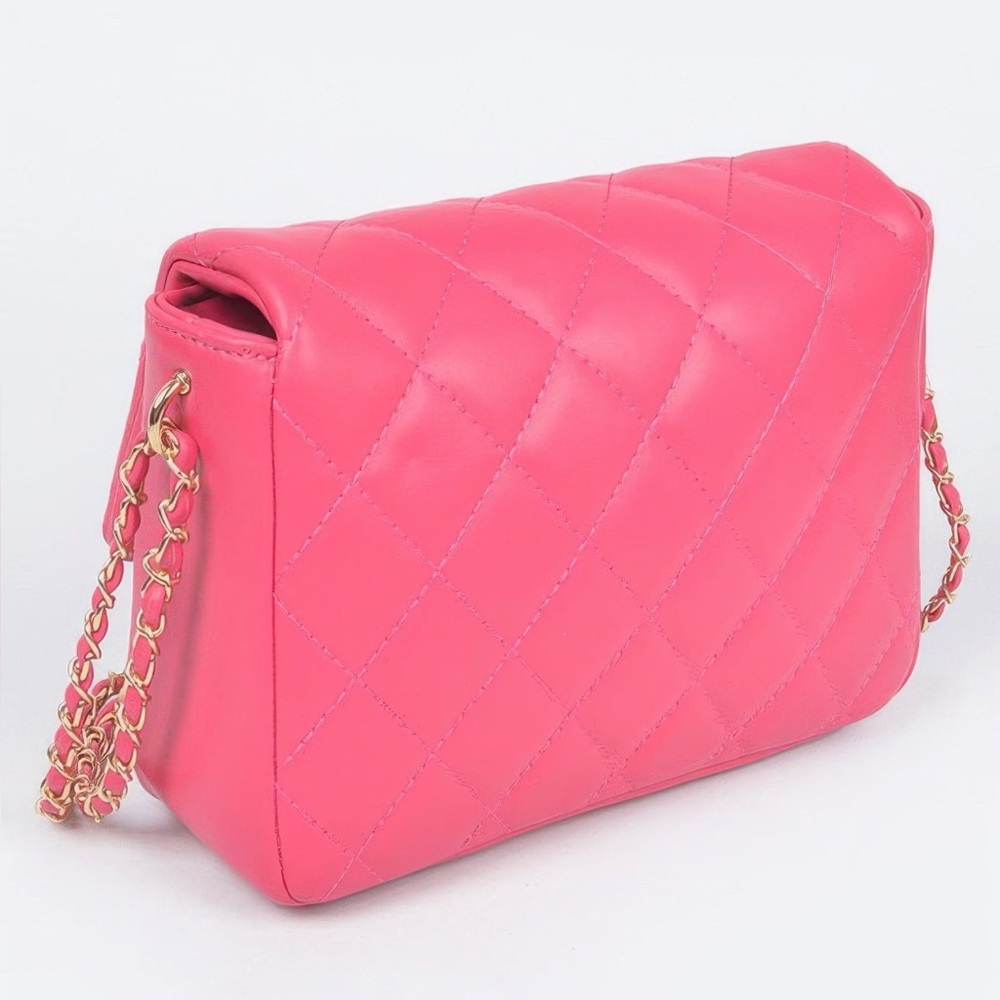 Quilted Faux Leather Flap Bag - Picture 3 of 6